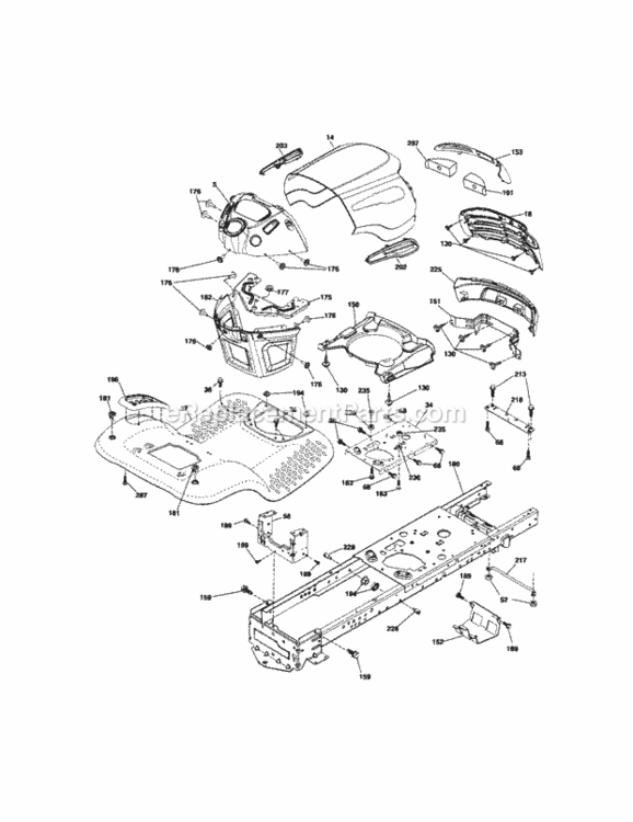 Page B Diagram and Parts List for 917289100  Craftsman Lawn Tractor