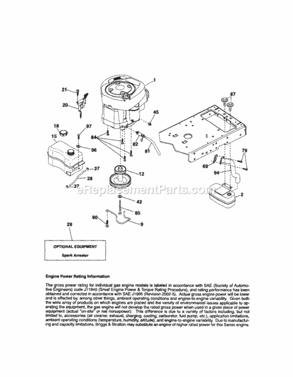 Page D Diagram and Parts List for 917289100  Craftsman Lawn Tractor