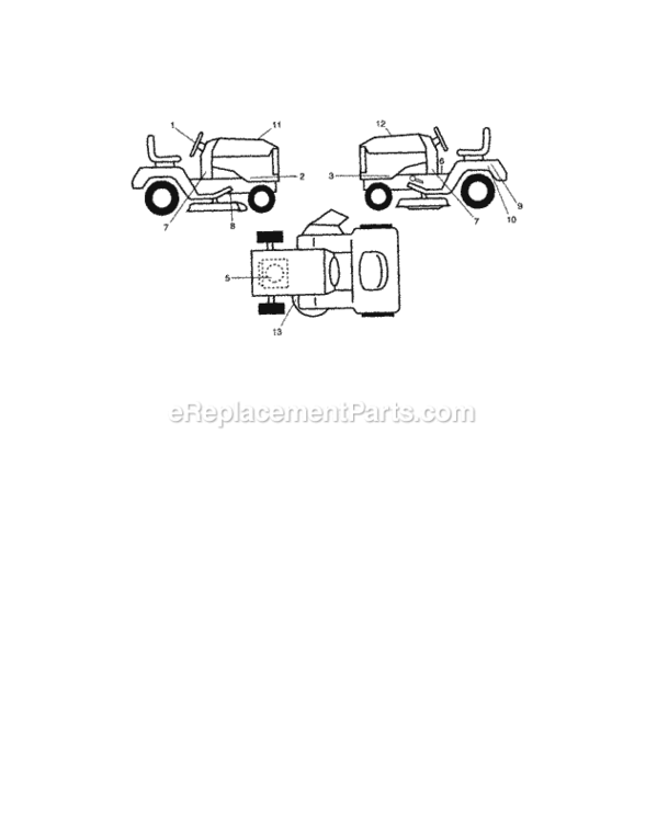 Page H Diagram and Parts List for 917289100  Craftsman Lawn Tractor