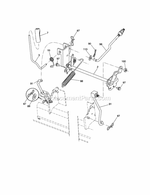 Page J Diagram and Parts List for 917289101  Craftsman Lawn Tractor