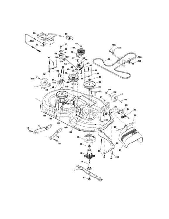 Page G Diagram and Parts List for 917289101  Craftsman Lawn Tractor