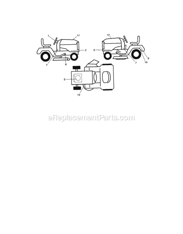 Page H Diagram and Parts List for 917289101  Craftsman Lawn Tractor