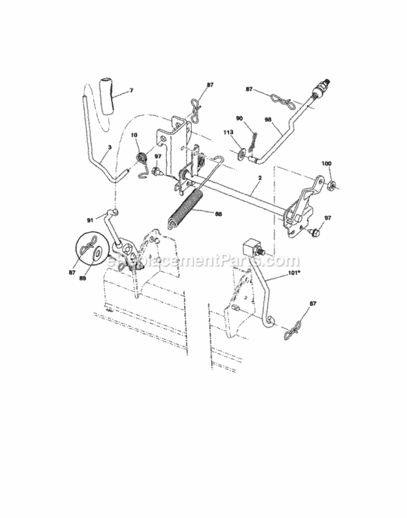 Page J Diagram and Parts List for 917289102  Craftsman Lawn Tractor