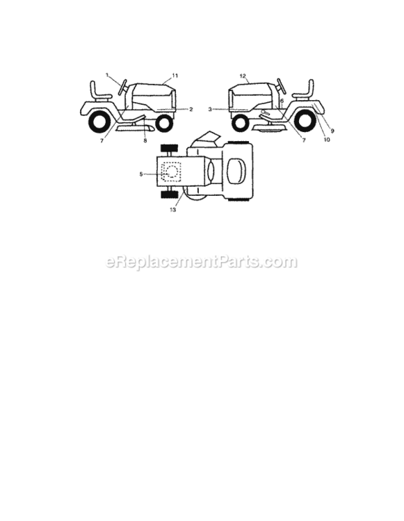Page H Diagram and Parts List for 917289102  Craftsman Lawn Tractor
