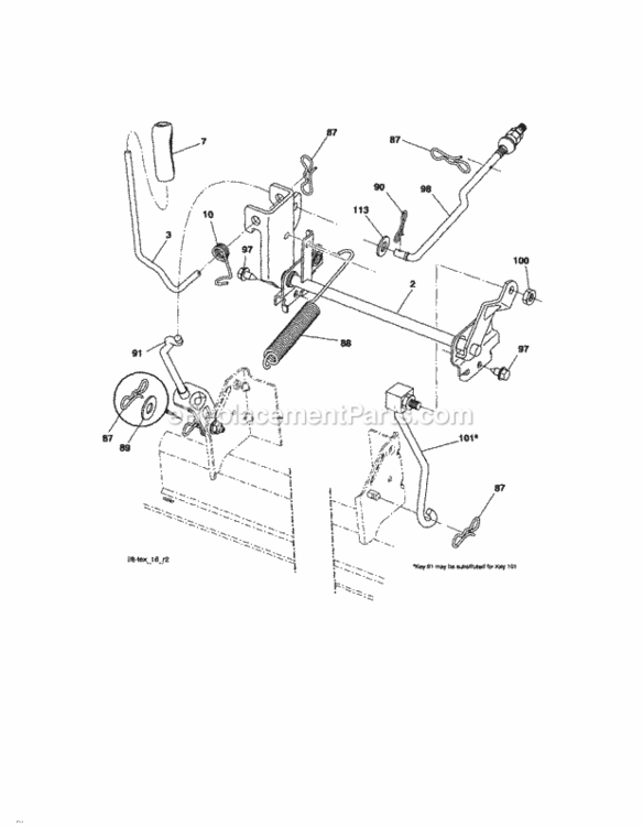 Page J Diagram and Parts List for 917289103  Craftsman Lawn Tractor