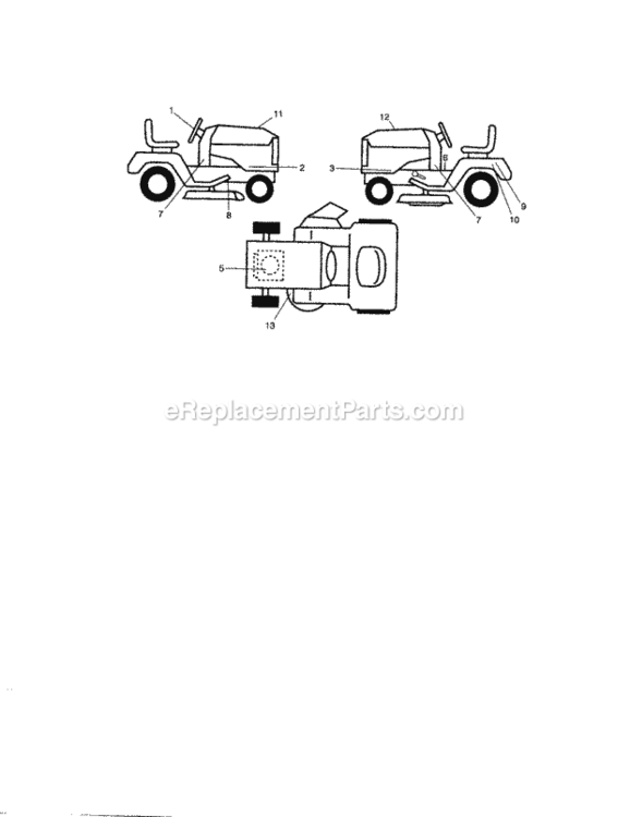 Page H Diagram and Parts List for 917289103  Craftsman Lawn Tractor