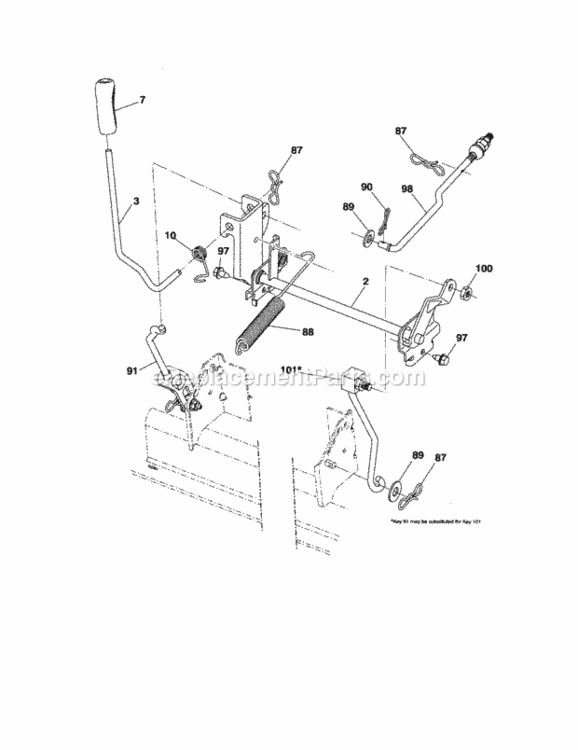 Page J Diagram and Parts List for 917289104  Craftsman Lawn Tractor