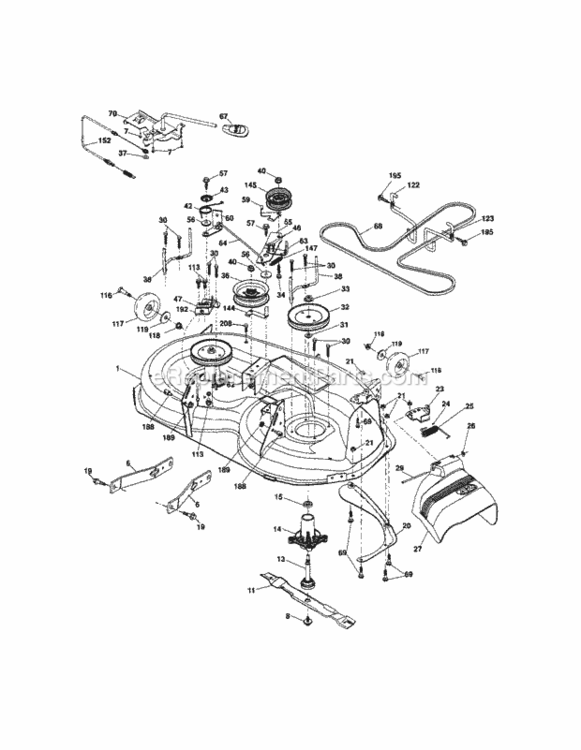 Page G Diagram and Parts List for 917289105  Craftsman Lawn Tractor