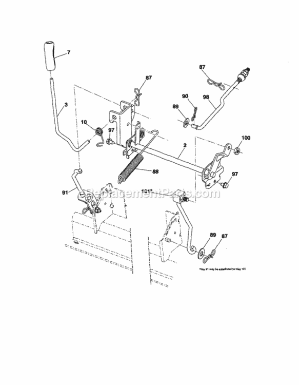 Page H Diagram and Parts List for 917289105  Craftsman Lawn Tractor