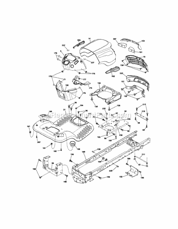 Page B Diagram and Parts List for 917289106  Craftsman Lawn Tractor