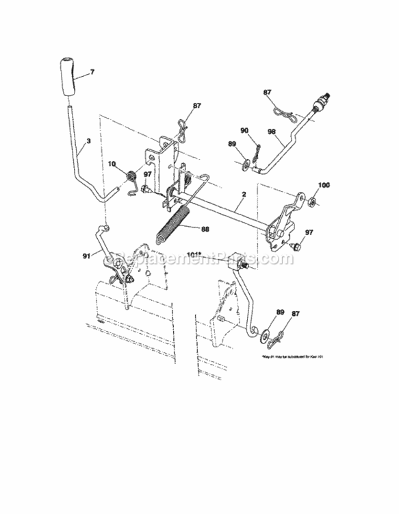 Page H Diagram and Parts List for 917289106  Craftsman Lawn Tractor