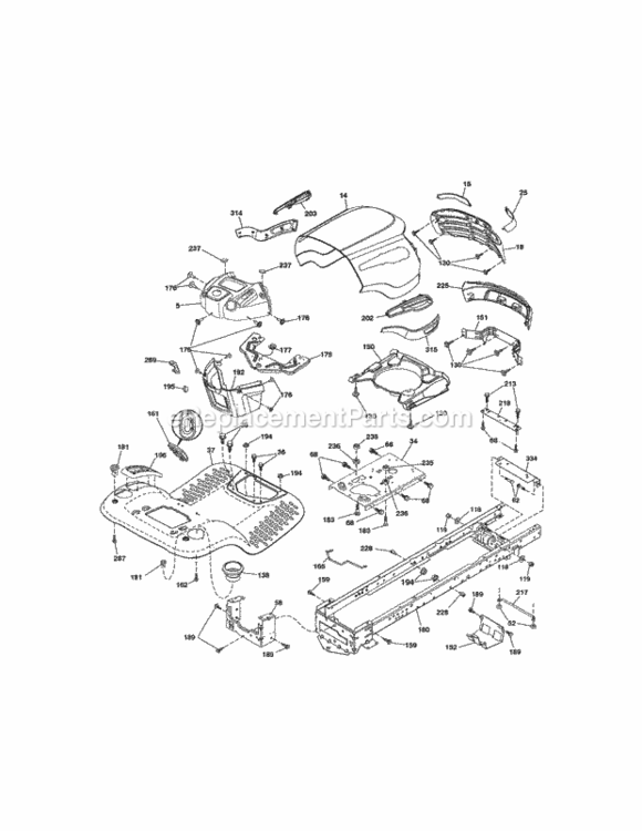 Page B Diagram and Parts List for 917289140  Craftsman Lawn Tractor