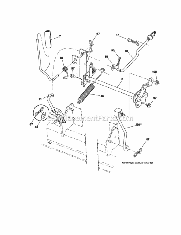 Page J Diagram and Parts List for 917289180  Craftsman Lawn Tractor