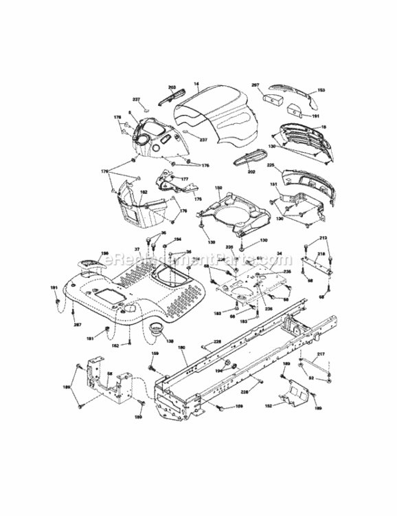 Page B Diagram and Parts List for 917289180  Craftsman Lawn Tractor
