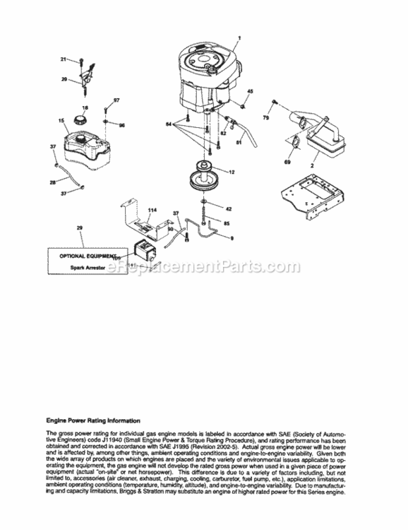 Page D Diagram and Parts List for 917289180  Craftsman Lawn Tractor