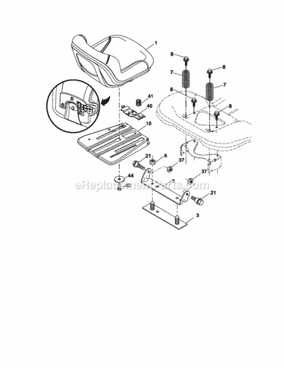 Page E Diagram and Parts List for 917289180  Craftsman Lawn Tractor