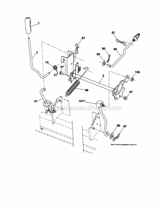 Page J Diagram and Parts List for 917289213  Craftsman Lawn Tractor