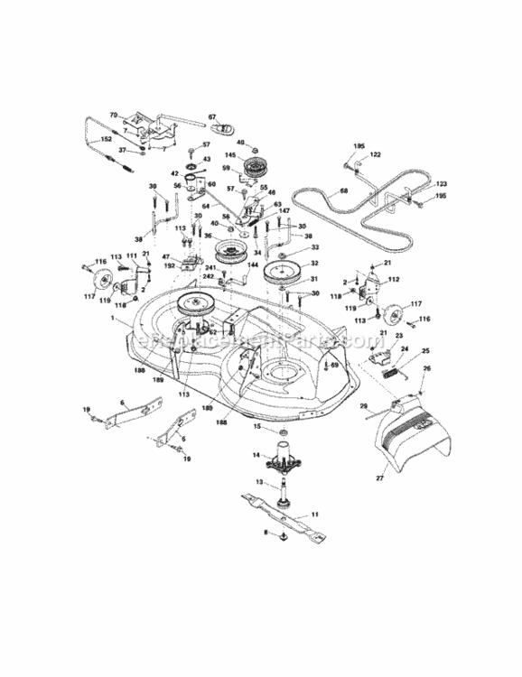 Page G Diagram and Parts List for 917289221  Craftsman Lawn Tractor