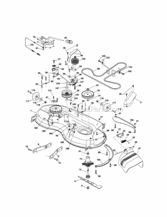 Page G Diagram and Parts List for 917289241  Craftsman Lawn Tractor