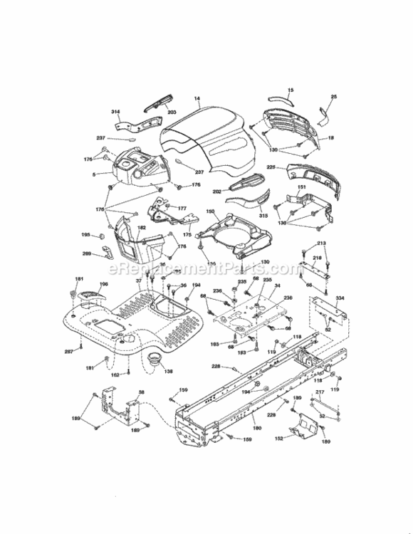 Page B Diagram and Parts List for 917289243  Craftsman Lawn Tractor