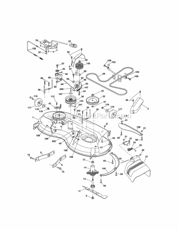 Page G Diagram and Parts List for 917289243  Craftsman Lawn Tractor