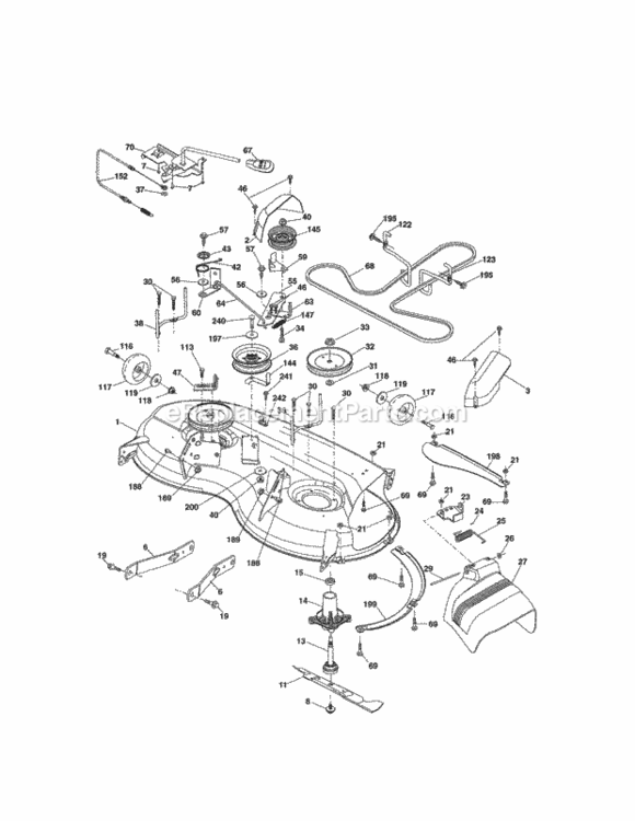 Page G Diagram and Parts List for 917289244  Craftsman Lawn Tractor
