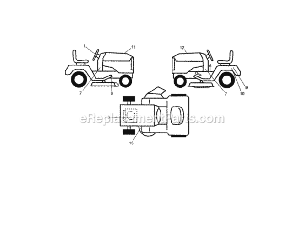 Page H Diagram and Parts List for 917289244  Craftsman Lawn Tractor