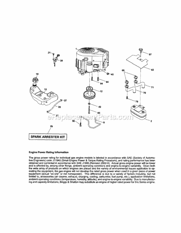 Page D Diagram and Parts List for 917289250  Craftsman Lawn Tractor