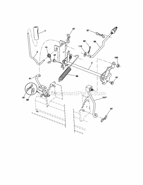 Page J Diagram and Parts List for 917289251  Craftsman Lawn Tractor