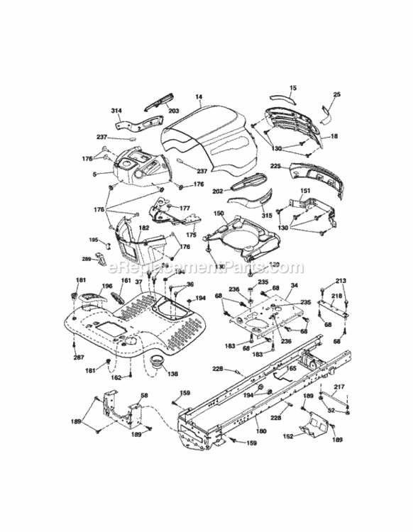 Page B Diagram and Parts List for 917289251  Craftsman Lawn Tractor