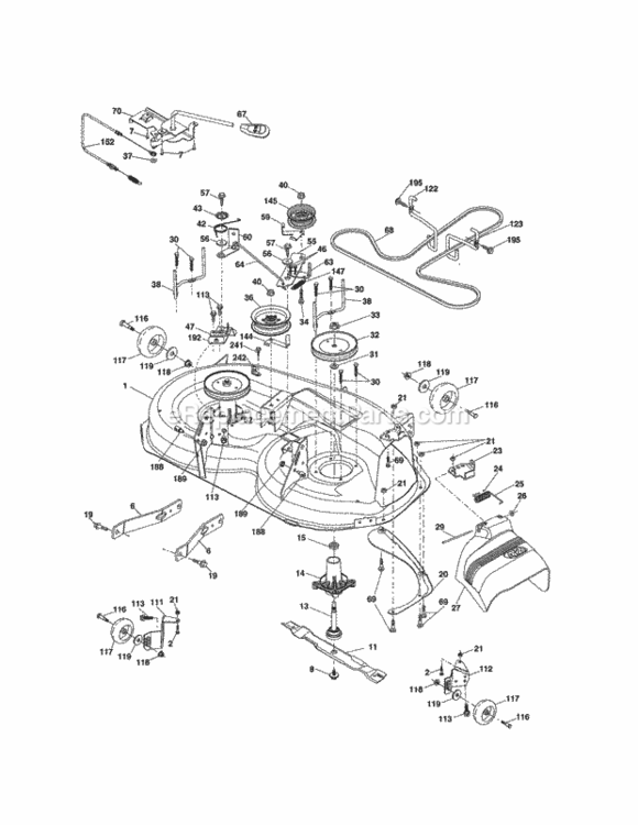 Page G Diagram and Parts List for 917289255  Craftsman Lawn Tractor