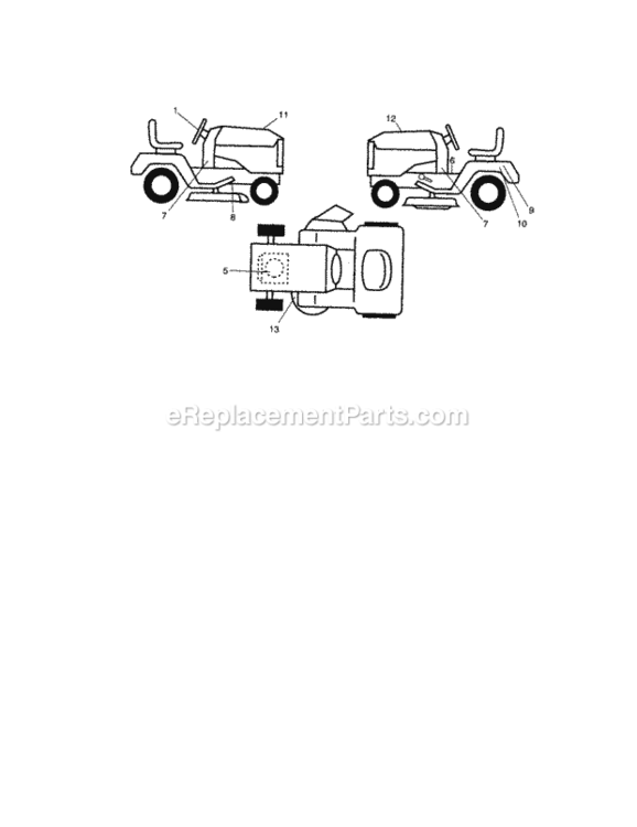 Page H Diagram and Parts List for 917289261  Craftsman Lawn Tractor