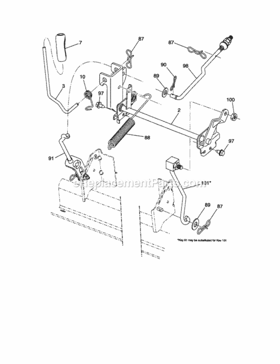 Page J Diagram and Parts List for 917289263  Craftsman Lawn Tractor
