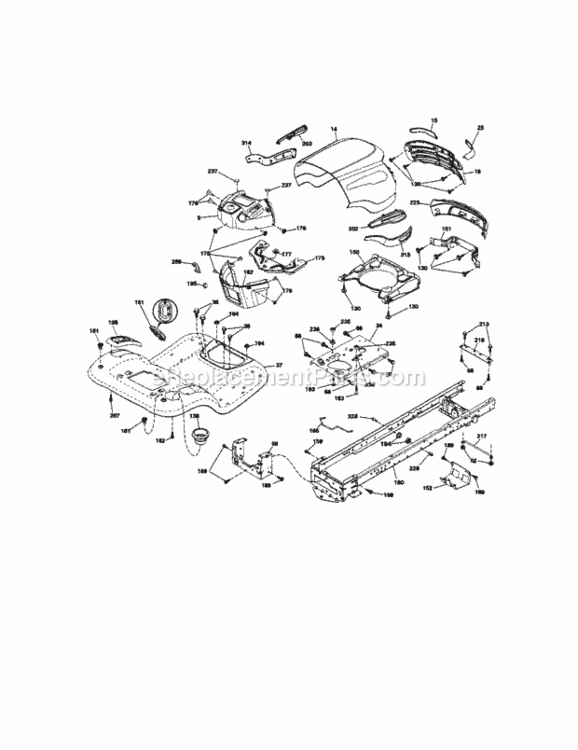 Page B Diagram and Parts List for 917289263  Craftsman Lawn Tractor