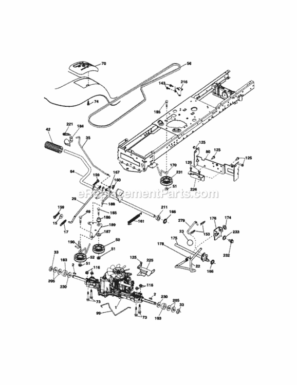 Page C Diagram and Parts List for 917289263  Craftsman Lawn Tractor