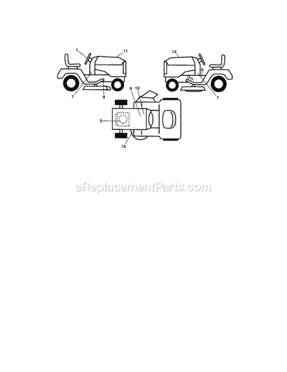 Page H Diagram and Parts List for 917289263  Craftsman Lawn Tractor