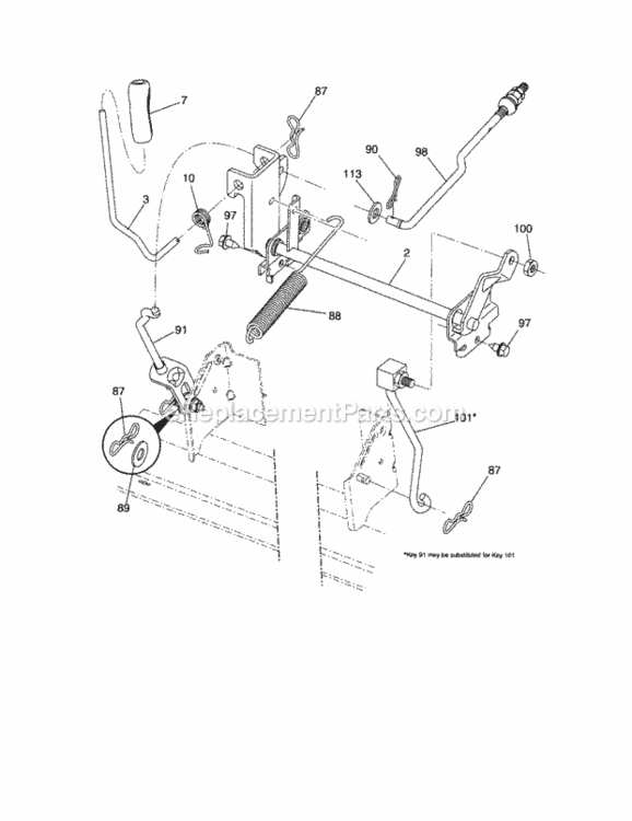 Page J Diagram and Parts List for 917289271  Craftsman Lawn Tractor