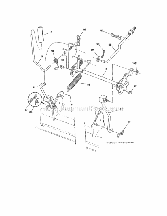 Page J Diagram and Parts List for 917289280  Craftsman Lawn Tractor