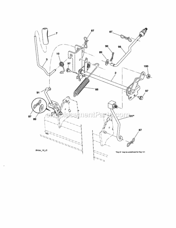 Page J Diagram and Parts List for 917289281  Craftsman Lawn Tractor