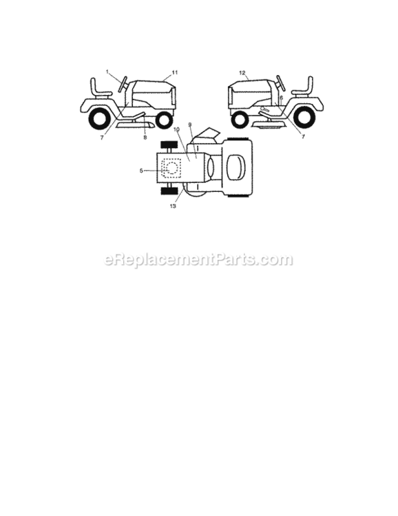 Page H Diagram and Parts List for 917289281  Craftsman Lawn Tractor
