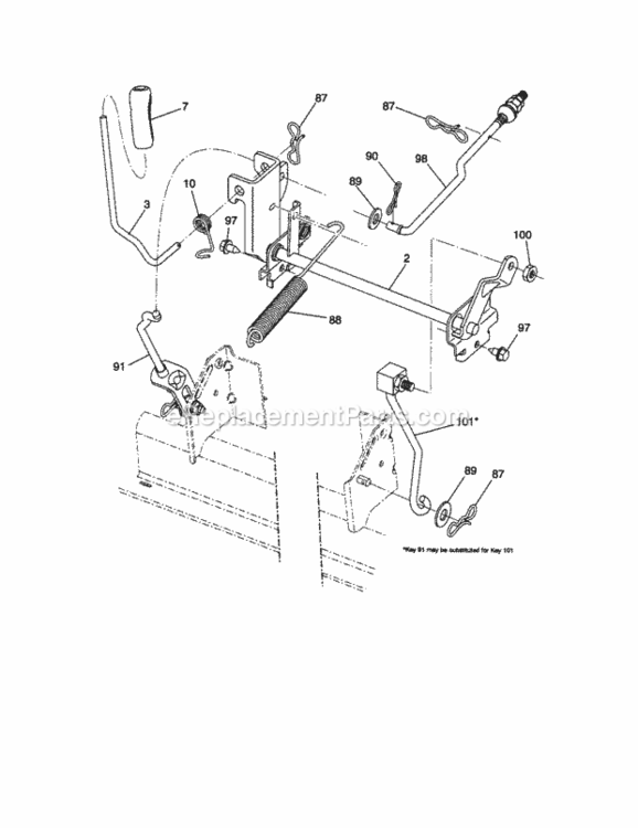 Page J Diagram and Parts List for 917289283  Craftsman Lawn Tractor