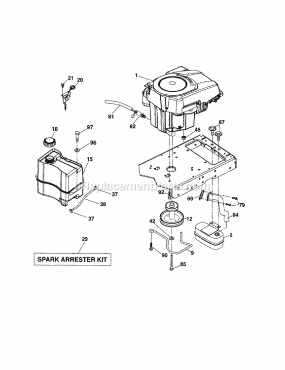 Page D Diagram and Parts List for 917289340  Craftsman Lawn Tractor