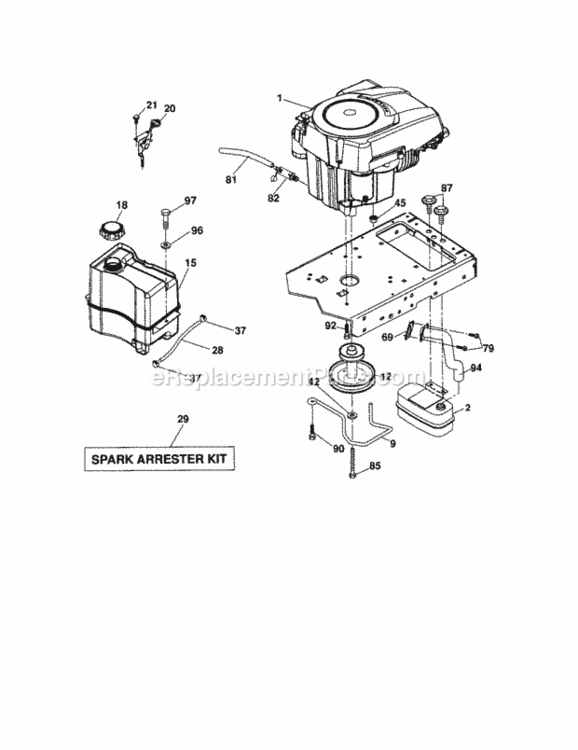 Page D Diagram and Parts List for 917289341  Craftsman Lawn Tractor