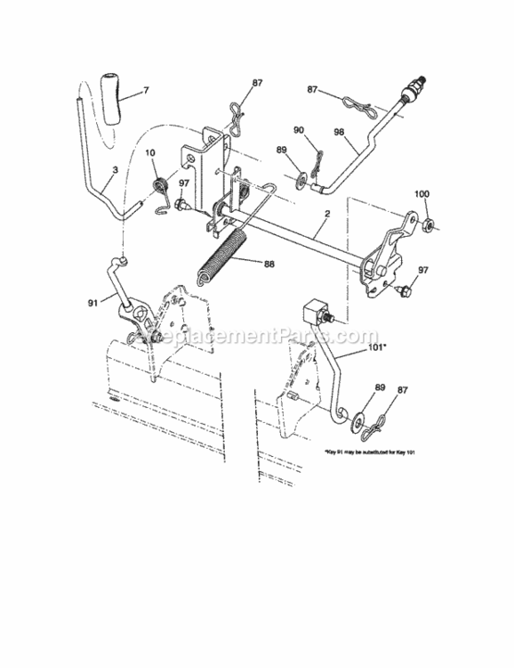 Page J Diagram and Parts List for 917289344  Craftsman Lawn Tractor