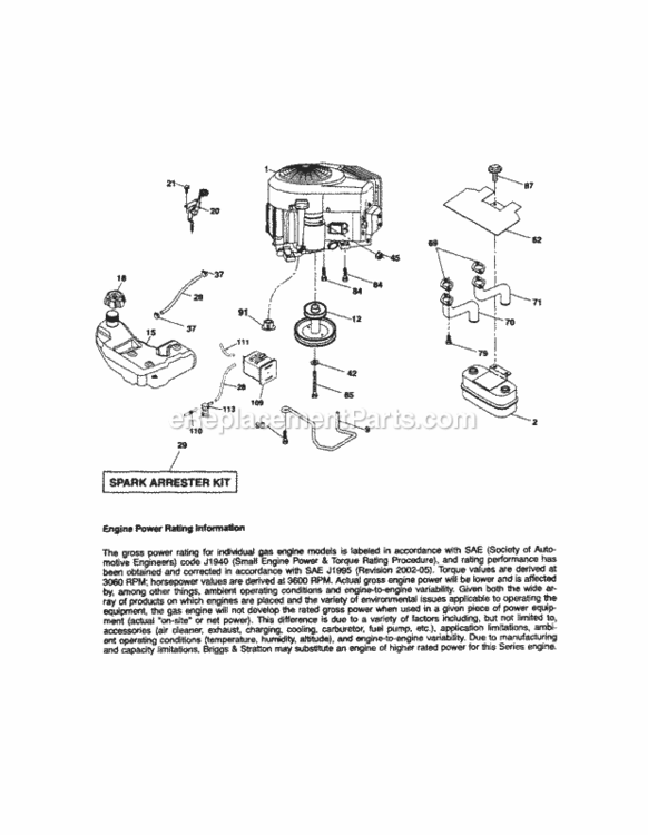 Page D Diagram and Parts List for 917289362  Craftsman Lawn Tractor