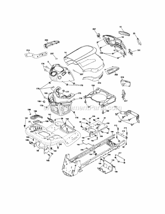 Page B Diagram and Parts List for 917289470  Craftsman Lawn Tractor