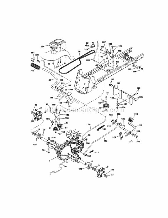 Page C Diagram and Parts List for 917289472  Craftsman Lawn Tractor