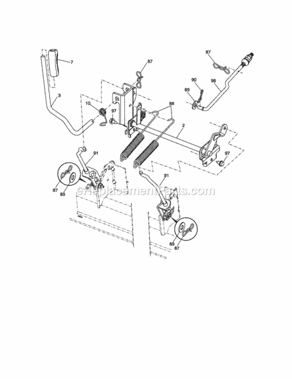 Page J Diagram and Parts List for 917289480  Craftsman Lawn Tractor