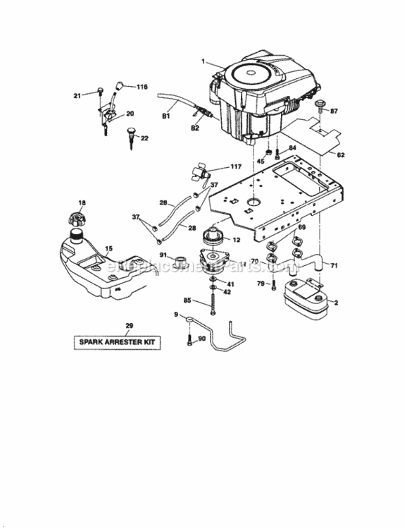 Page D Diagram and Parts List for 917289482  Craftsman Lawn Tractor