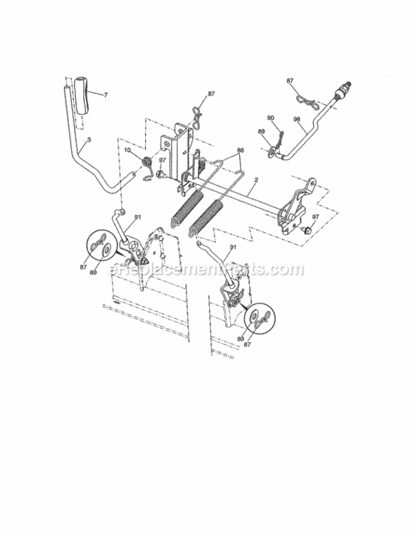 Page J Diagram and Parts List for 917289551  Craftsman Lawn Tractor